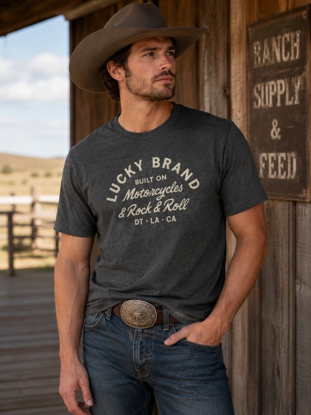 Lucky Brand Men's Motorcycle & Rock & Roll Graphic T-Shirt – Medium – NWT